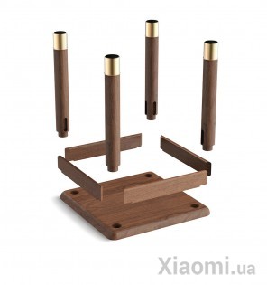 Набор мебели Xiaomi Tongshifu Small Walnut Wood Series Black Walnut (стол + 2 табурета)